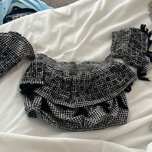 black and white crop top